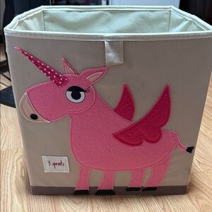 3 Sprouts Pink Unicorn Storage Bin
